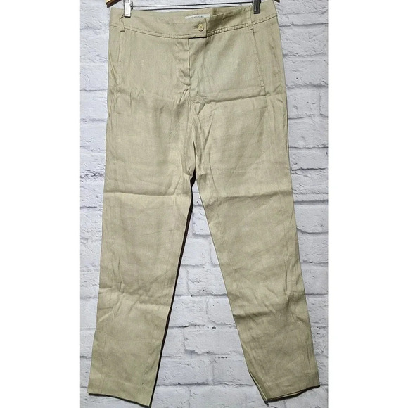 Gerard Darel Paris Linen Blend Pants Women's Size 40FR 8US Ecru Tapered Leg - Picture 1 of 4